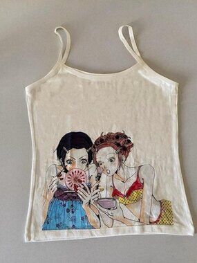 Nana Hachi Anime Vintage Tank Top Nana and Hachi Anime White Cream Tshirt Tee